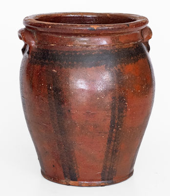 Scarce Middlebury, VT Redware Jar w/ Sponged Manganese Decoration, 19th century