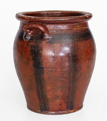 Scarce Middlebury, VT Redware Jar w/ Sponged Manganese Decoration, 19th century