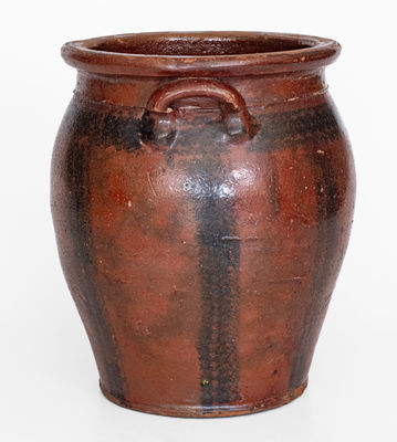Scarce Middlebury, VT Redware Jar w/ Sponged Manganese Decoration, 19th century