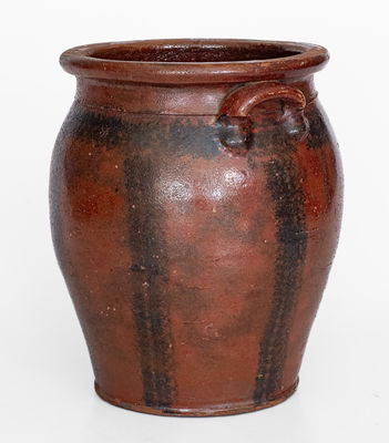 Scarce Middlebury, VT Redware Jar w/ Sponged Manganese Decoration, 19th century