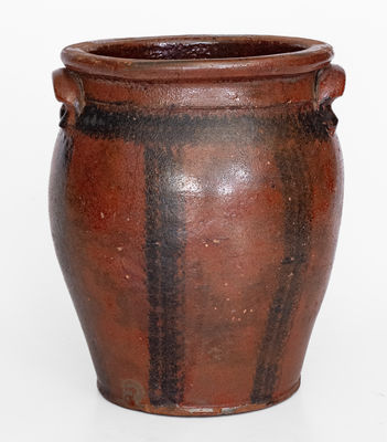 Scarce Middlebury, VT Redware Jar w/ Sponged Manganese Decoration, 19th century