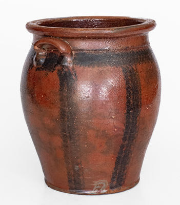 Scarce Middlebury, VT Redware Jar w/ Sponged Manganese Decoration, 19th century