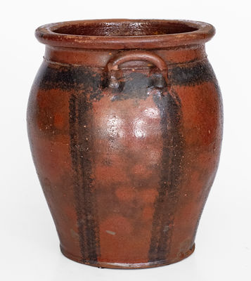 Scarce Middlebury, VT Redware Jar w/ Sponged Manganese Decoration, 19th century