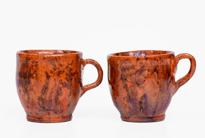 Two Redware Cups attrib. Jacob Medinger, Limerick Twp, Montgomery County, PA, c1925