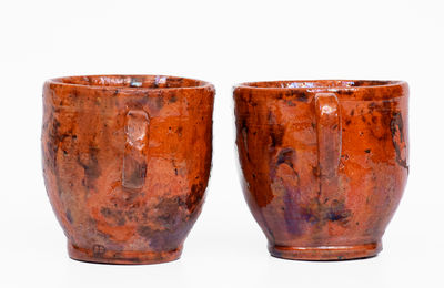 Two Redware Cups attrib. Jacob Medinger, Limerick Twp, Montgomery County, PA, c1925