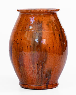 Glazed Redware Vase, attrib. Jacob Medinger, Limerick Township, Montgomery Co, PA