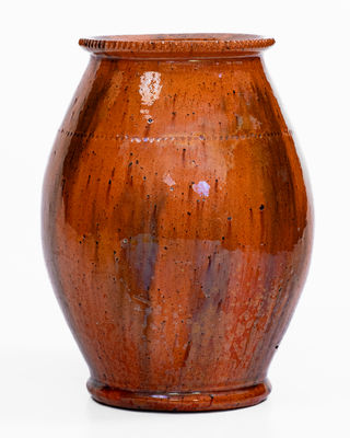 Glazed Redware Vase, attrib. Jacob Medinger, Limerick Township, Montgomery Co, PA