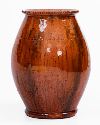Glazed Redware Vase, attrib. Jacob Medinger, Limerick Township, Montgomery Co, PA