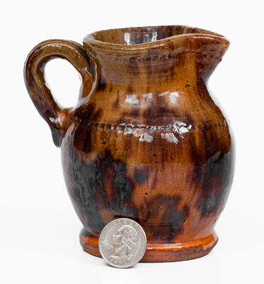 Glazed Redware Cream Pitcher, attrib. Jacob Medinger, Limerick Twp, Montgomery Co, PA, c1925
