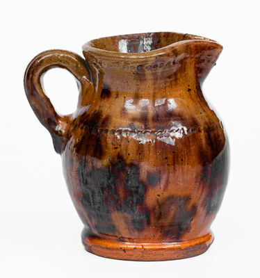 Glazed Redware Cream Pitcher, attrib. Jacob Medinger, Limerick Twp, Montgomery Co, PA, c1925