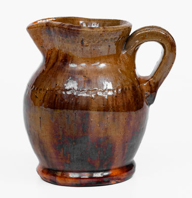 Glazed Redware Cream Pitcher, attrib. Jacob Medinger, Limerick Twp, Montgomery Co, PA, c1925