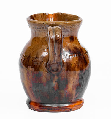 Glazed Redware Cream Pitcher, attrib. Jacob Medinger, Limerick Twp, Montgomery Co, PA, c1925