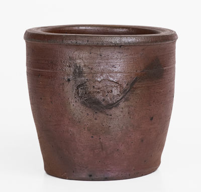 Extremely Rare A.H. EGOLF (Bedford County, PA) Small-Sized Stoneware Jar w/ Impressed Eagle Maker s Mark