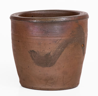 Extremely Rare A.H. EGOLF (Bedford County, PA) Small-Sized Stoneware Jar w/ Impressed Eagle Maker s Mark