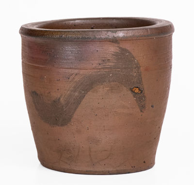 Extremely Rare A.H. EGOLF (Bedford County, PA) Small-Sized Stoneware Jar w/ Impressed Eagle Maker s Mark