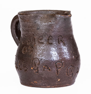 Miniature Neal s Gap, GA Stoneware Souvenir Pitcher attrib. Arie Meaders, Cleveland, GA, c1960