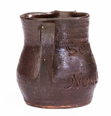 Miniature Neal s Gap, GA Stoneware Souvenir Pitcher attrib. Arie Meaders, Cleveland, GA, c1960