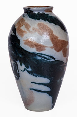 Swirl-Glazed Stoneware Vase, attrib. C.B. Masten at the Auman Pottery, Seagrove, NC, c1930