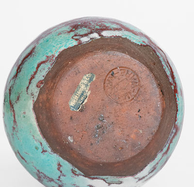 Early JUGTOWN WARE Chinese Blue Pottery Vase, Moore County, NC, c1925