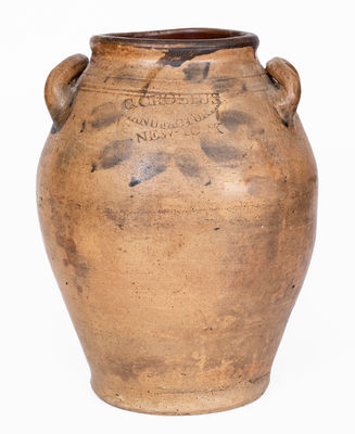 Two-Gallon C. CROLIUS / MANUFACTURER / NEW-YORK Stoneware Jar, early 19th century