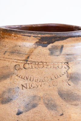 Two-Gallon C. CROLIUS / MANUFACTURER / NEW-YORK Stoneware Jar, early 19th century