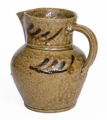 Rare Small-Sized attrib. Thomas Chandler, Edgefield District, SC Stoneware Pitcher w/ Iron Slip Decoration