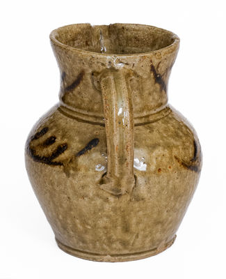 Rare Small-Sized attrib. Thomas Chandler, Edgefield District, SC Stoneware Pitcher w/ Iron Slip Decoration