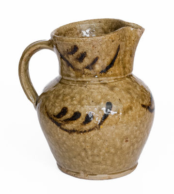 Rare Small-Sized attrib. Thomas Chandler, Edgefield District, SC Stoneware Pitcher w/ Iron Slip Decoration