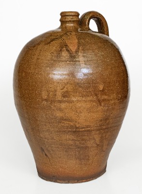 Three-Gallon Alkaline-Glazed Stoneware Jug, Stamped 