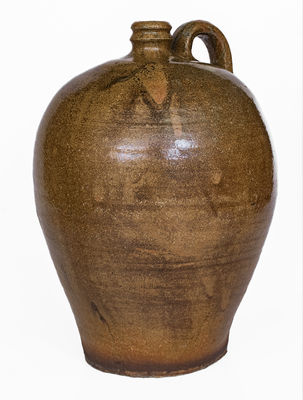 Three-Gallon Edgefield District, SC Stoneware Jug, Stamped