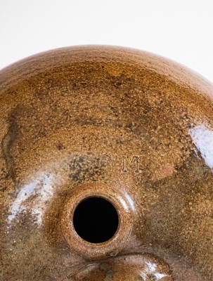 Three-Gallon Alkaline-Glazed Stoneware Jug, Stamped 