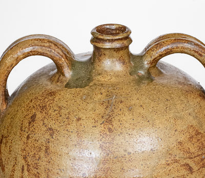 Rare Edgefield District, SC Double-Handled Stoneware Jug Incised X and Stamped Y, att. Pottersville Pottery, possibly David Drake