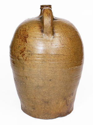 Rare Edgefield District, SC Double-Handled Stoneware Jug Incised X and Stamped Y, att. Pottersville Pottery, possibly David Drake