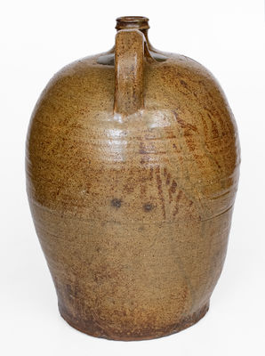 Rare Edgefield District, SC Double-Handled Stoneware Jug Incised X and Stamped Y, att. Pottersville Pottery, possibly David Drake