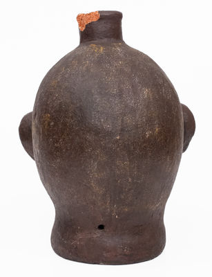 Rare Painted American Pottery Face Jug, possibly North Carolina