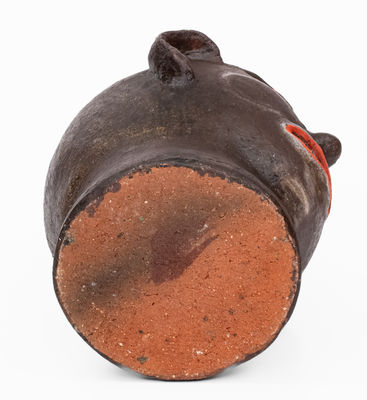 Rare Painted American Pottery Face Jug, possibly North Carolina