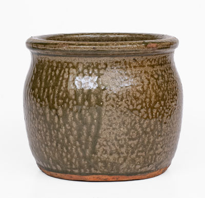 Attrib. Cheever Meaders, Cleveland, GA Alkaline-Glazed Stoneware Handled Jar, c1920-40