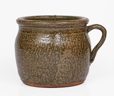 Attrib. Cheever Meaders, Cleveland, GA Alkaline-Glazed Stoneware Handled Jar, c1920-40