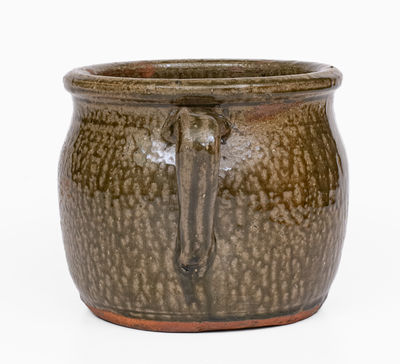 Attrib. Cheever Meaders, Cleveland, GA Alkaline-Glazed Stoneware Handled Jar, c1920-40