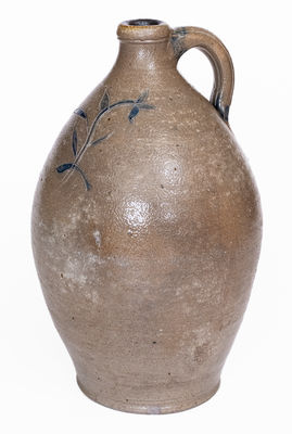 Connecticut Stoneware Jug w/ Incised Floral Decoration, first quarter 19th century