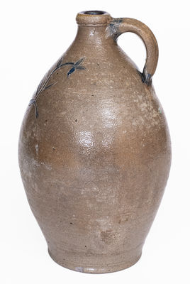 Connecticut Stoneware Jug w/ Incised Floral Decoration, first quarter 19th century