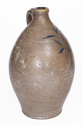Connecticut Stoneware Jug w/ Incised Floral Decoration, first quarter 19th century