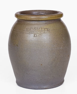 Small-Sized H.C. SMITH / ALEXA / D.C. (Alexandria, VA) Stoneware Jar, c1835