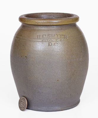 Small-Sized H.C. SMITH / ALEXA / D.C. (Alexandria, VA) Stoneware Jar, c1835