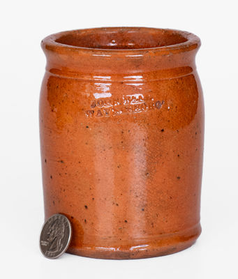 Small-Sized JOHN BELL / WAYNESBORO Glazed Redware Jar