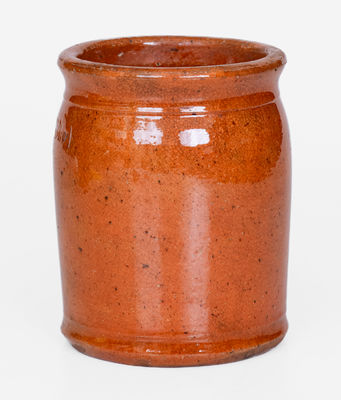 Small-Sized JOHN BELL / WAYNESBORO Glazed Redware Jar