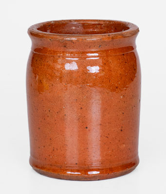 Small-Sized JOHN BELL / WAYNESBORO Glazed Redware Jar