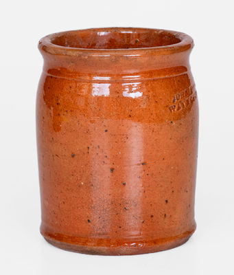 Small-Sized JOHN BELL / WAYNESBORO Glazed Redware Jar