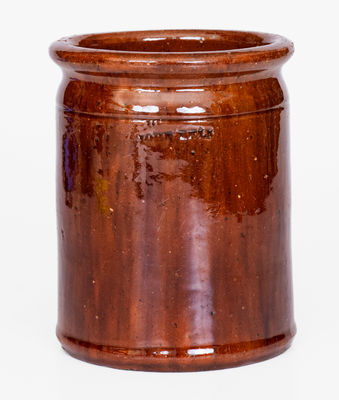 JOHN BELL (Waynesboro, PA) Glazed Redware Jar, c1840-80