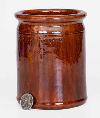 JOHN BELL (Waynesboro, PA) Glazed Redware Jar, c1840-80